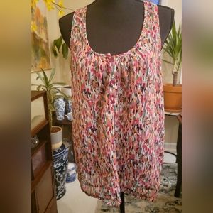 Eclair Multicolor Paint Drip Racerback Tank Top M